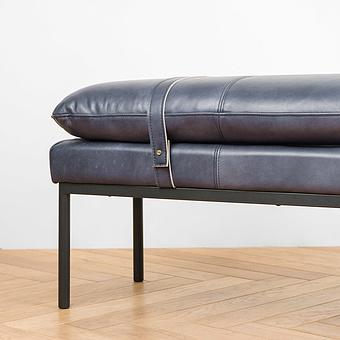 Оттоманка Derby Ottoman RM натуральная кожа Dark Blue Master